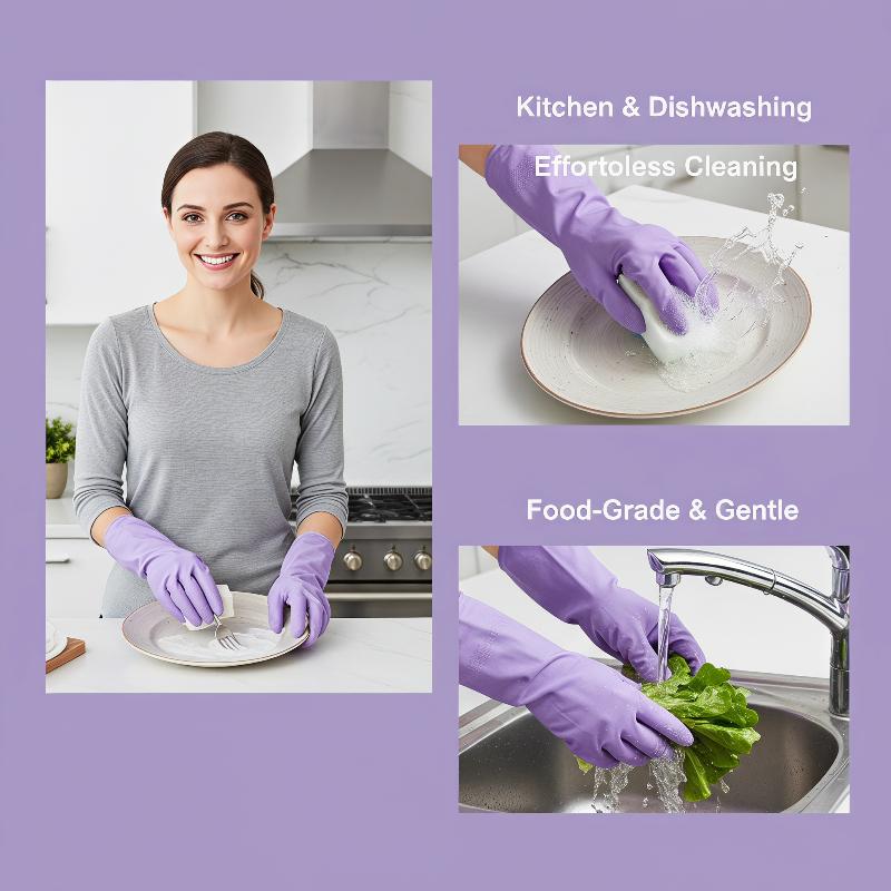 Dish Glove Rubber - 1 çift lateks bulaşık yıkama eldiveni,