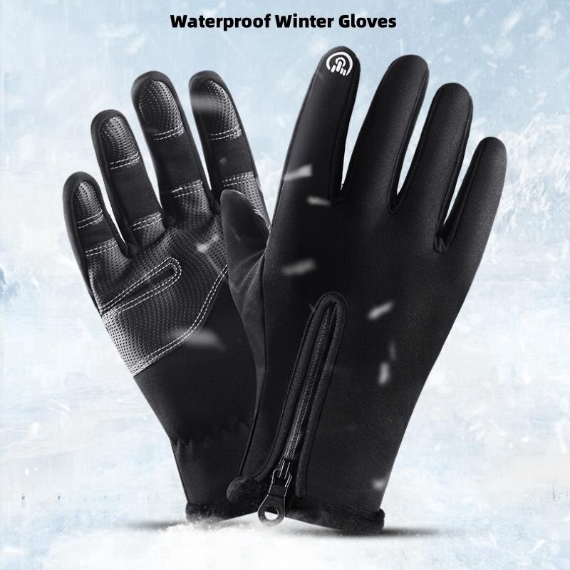 Leather Driving Glove - Kış sıcak eldiven erkek kadın dokunmatik