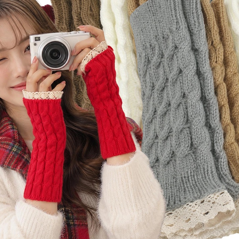 Y2K Kadın Dantel Parmaksız Eld - Fingerless Glove Knit incelemesi ve fiyatı