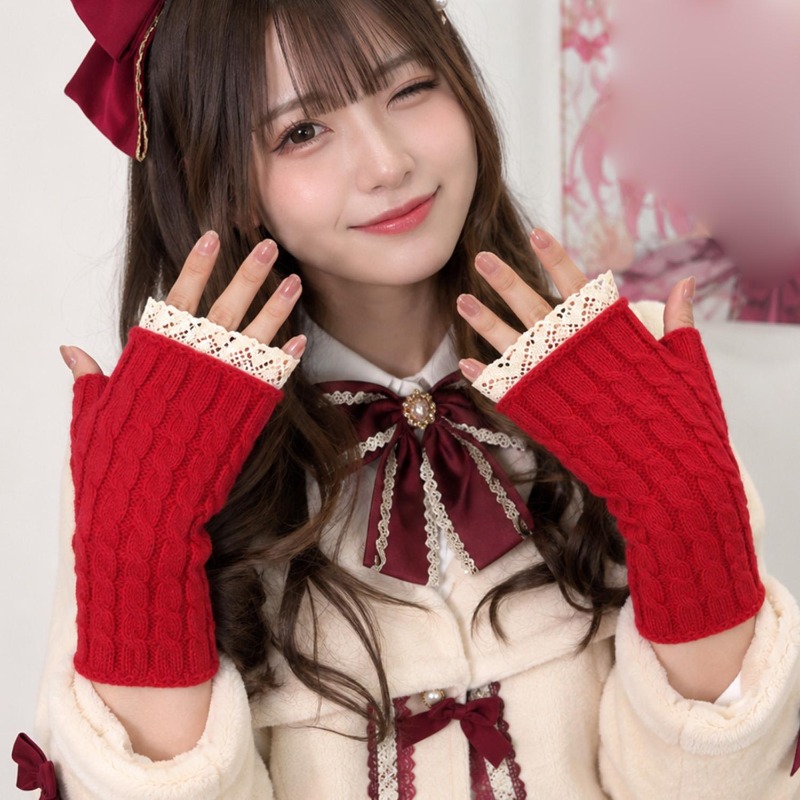 Y2K Kadın Dantel Parmaksız Eld - Fingerless Glove Knit incelemesi ve fiyatı
