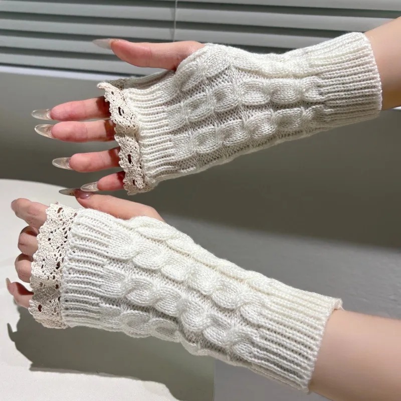 Y2K Kadın Dantel Parmaksız Eld - Fingerless Glove Knit incelemesi ve fiyatı