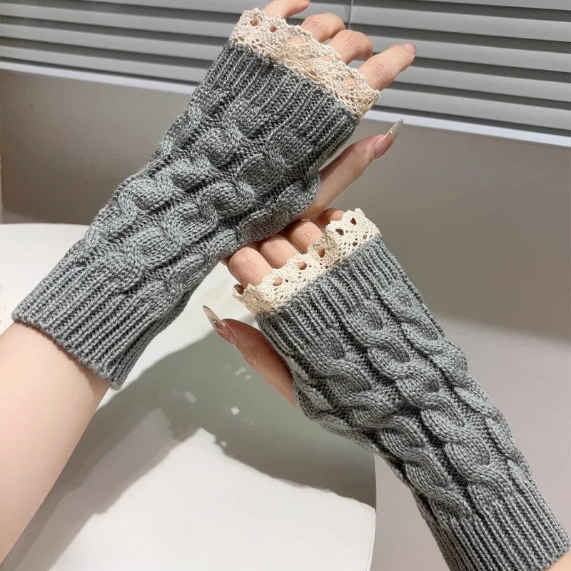 Y2K Kadın Dantel Parmaksız Eld - Fingerless Glove Knit incelemesi ve fiyatı